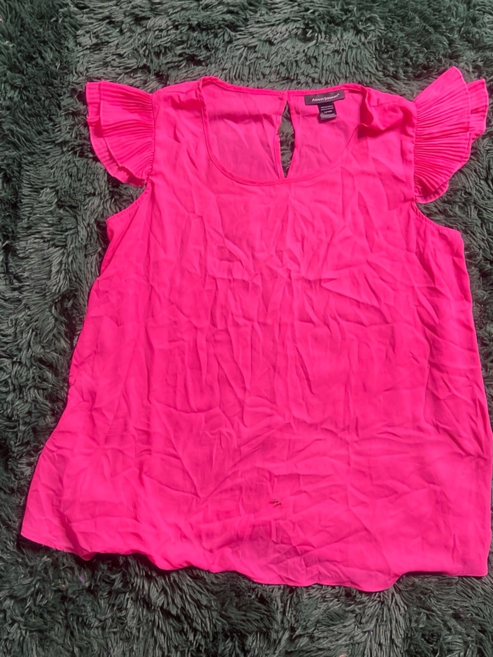 Ashley Stewart Hot Pink Ruffled Sleeve Camisole